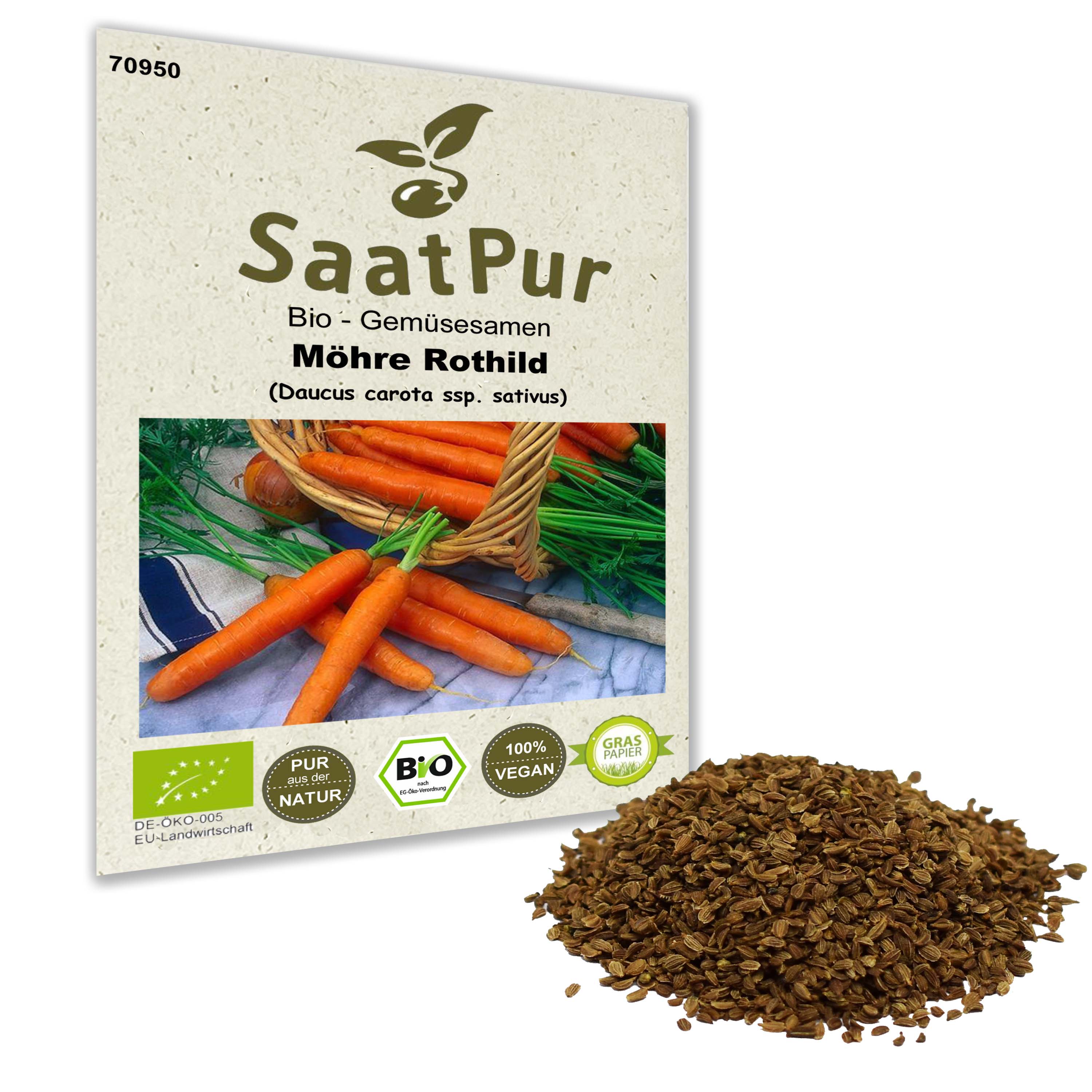 Bio Gemüsesamen Möhre Rothild Bio Karotte ertragreiche Spreisemöhre für ca. 500 Pfl.
