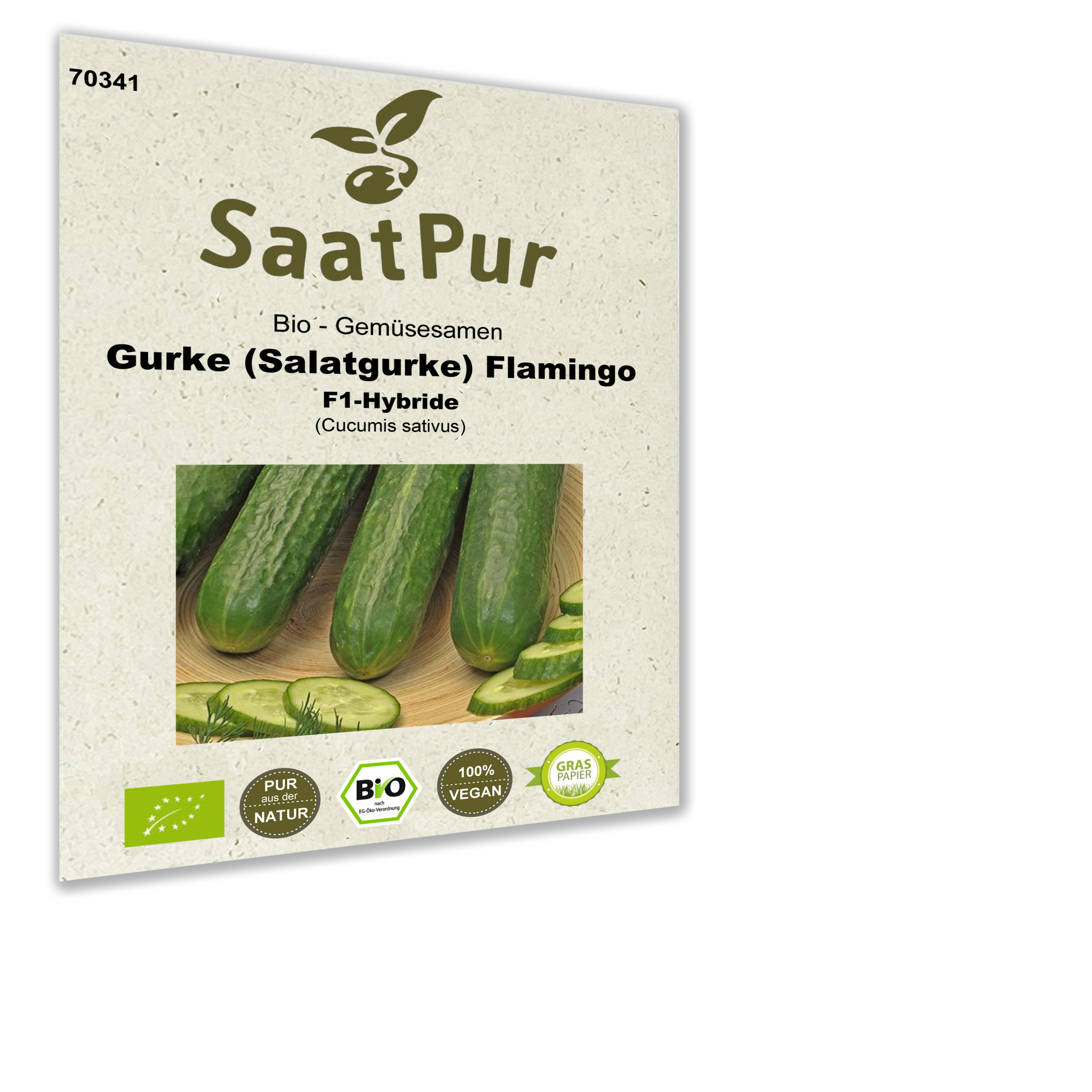 Bio Gemüse Samen Salatgurke Flamingo F1 Gewächshausgurke bitterfrei Saatgut für ca. 6 Pflanzen