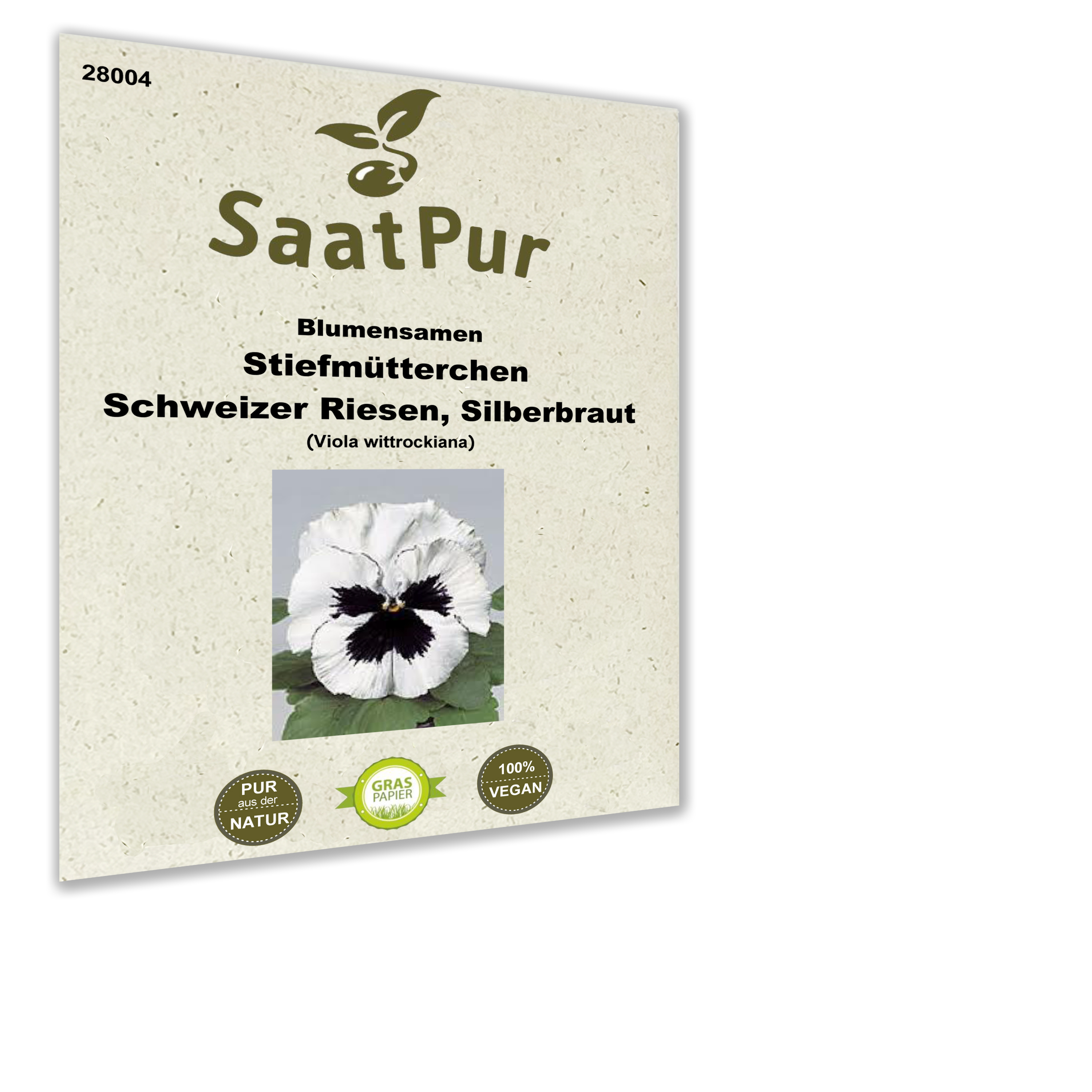 Stiefmütterchen Schweizer Riesen Silberbraut, weiß mit Auge