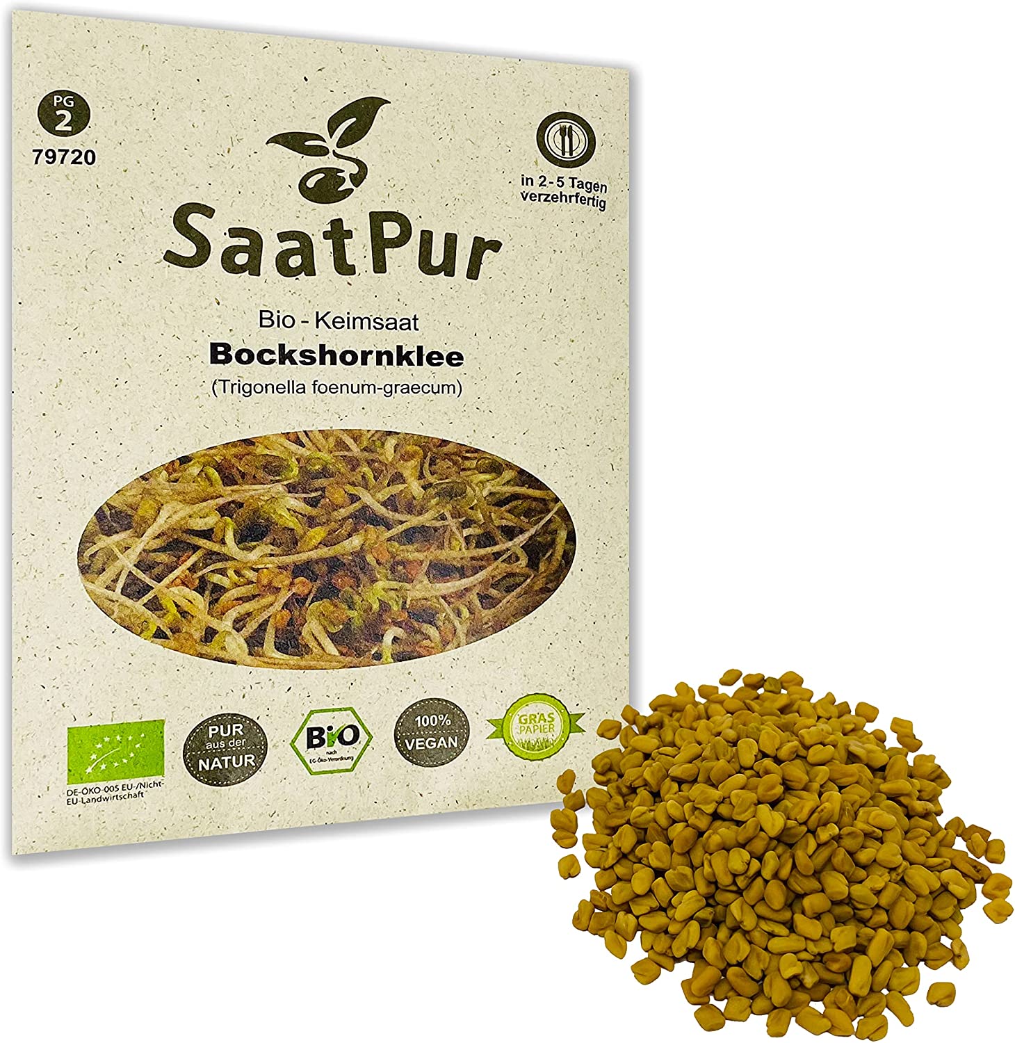 75g BIO Keimsaat für Sprossen Bockshornklee Samen Keimsprossen