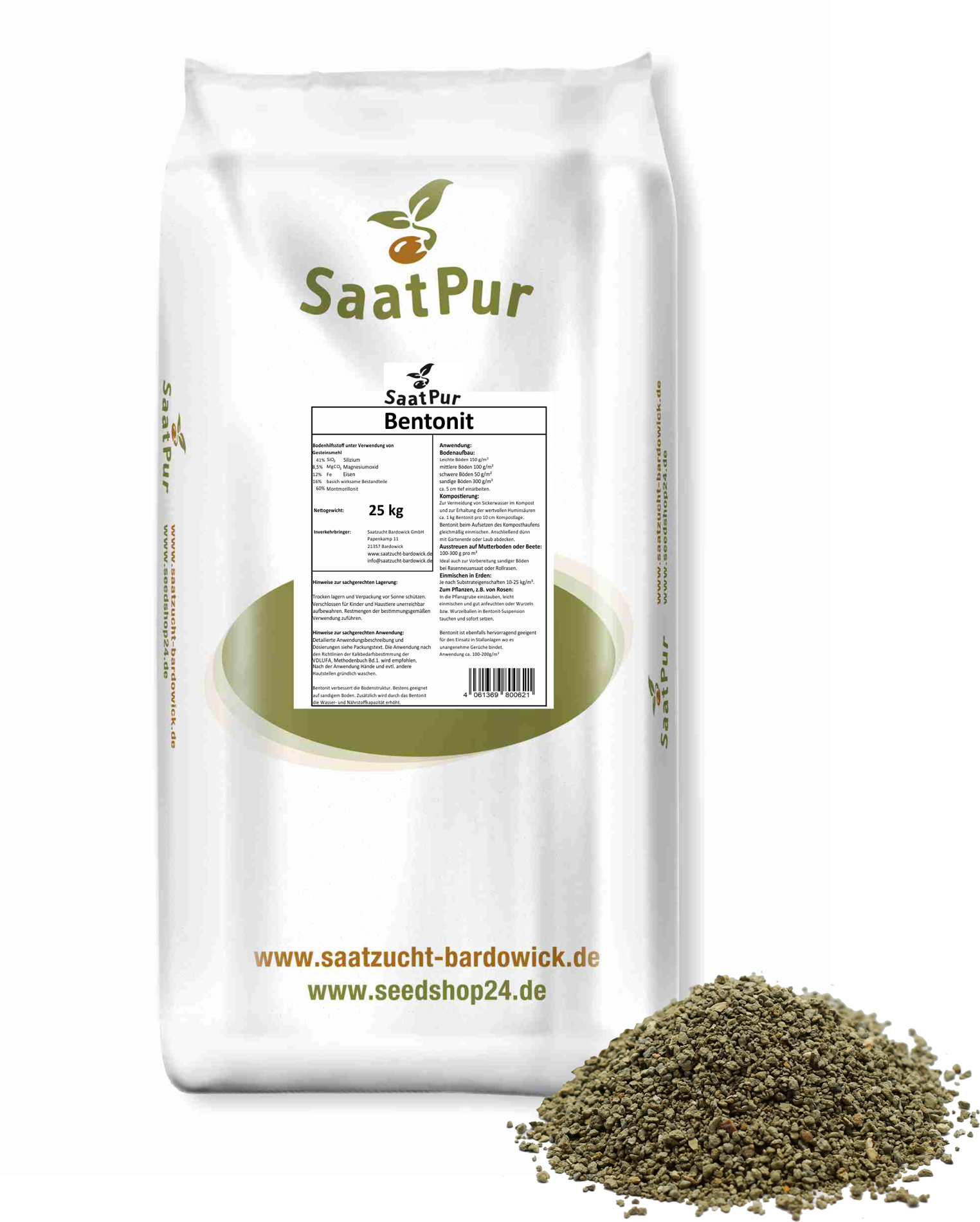 Bentonit 25 Kg zur Sandbodenverbesserung - Bodenhilfsstoff