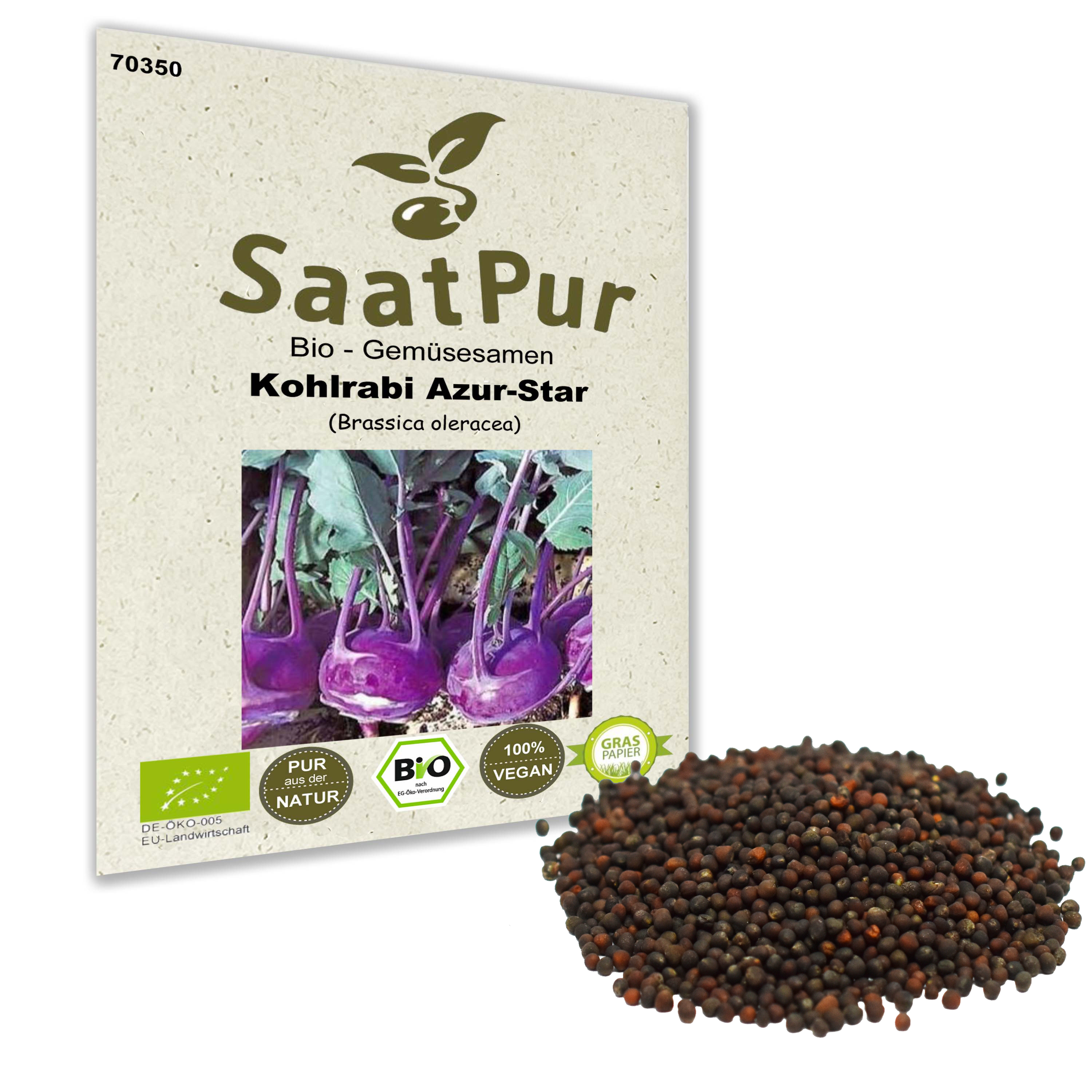 Bio Gemüsesamen Kohlrabi Azur-Star