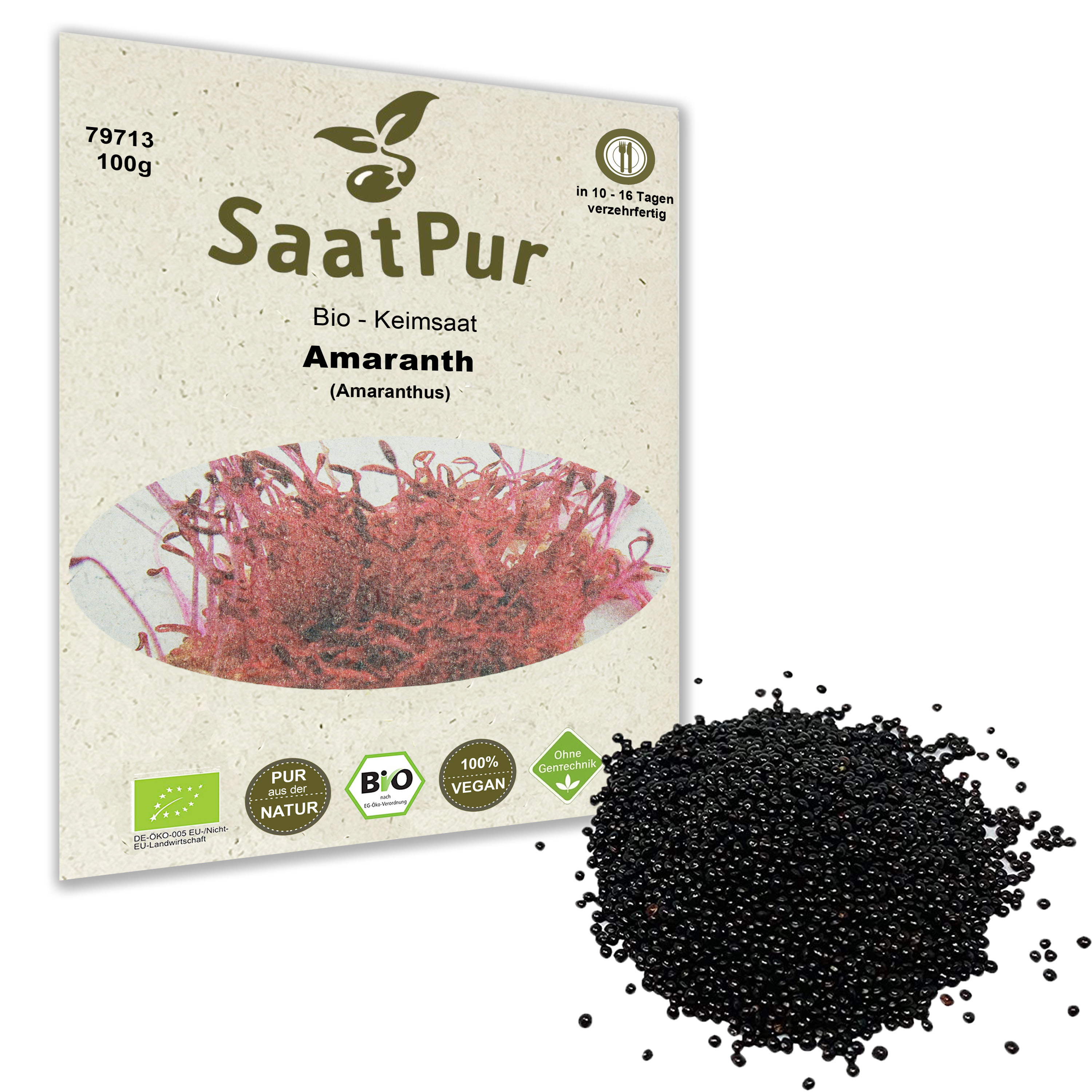 BIO Keimsaat für Sprossen Amaranth Samen Keimsprossen Microgreens Vegan Öko