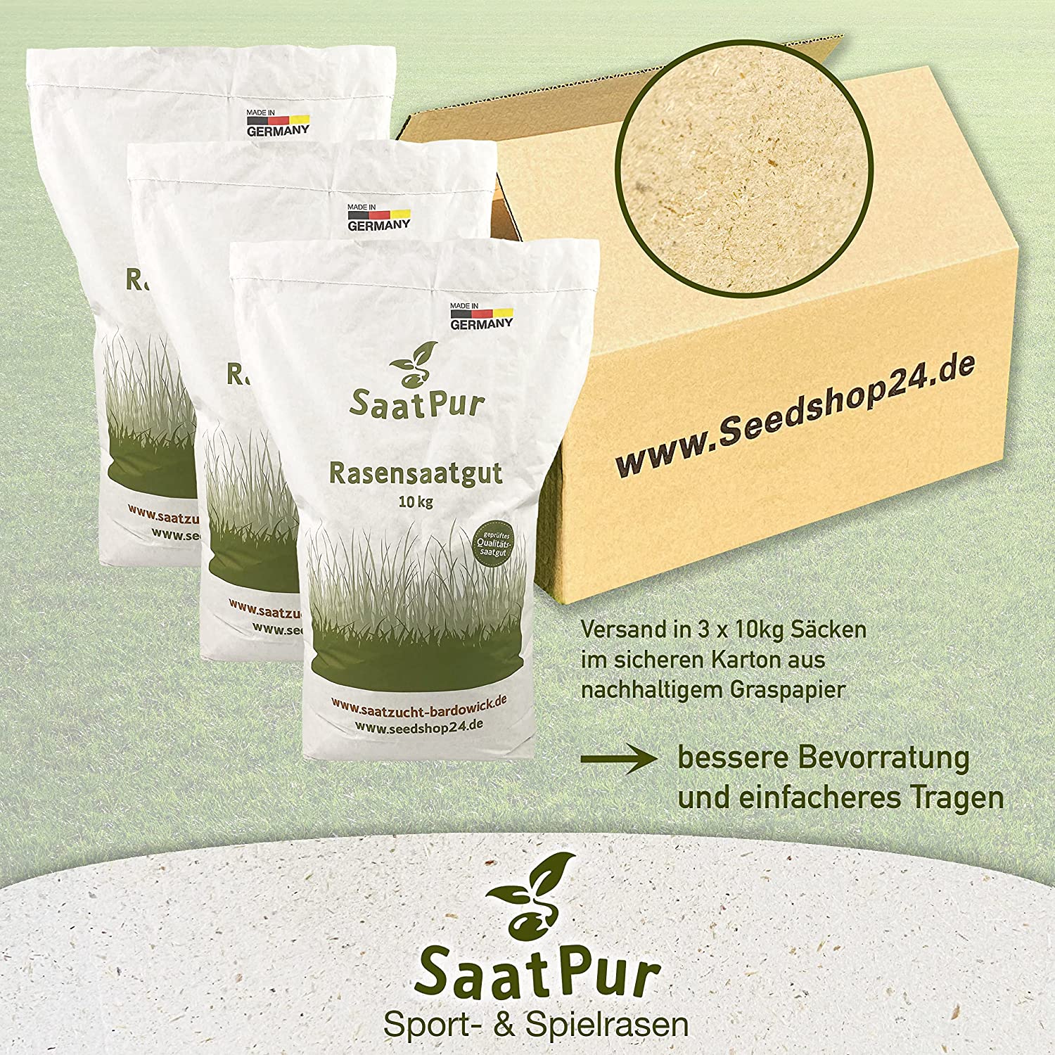 SaatPur Rasensamen Sport und Spielrasen