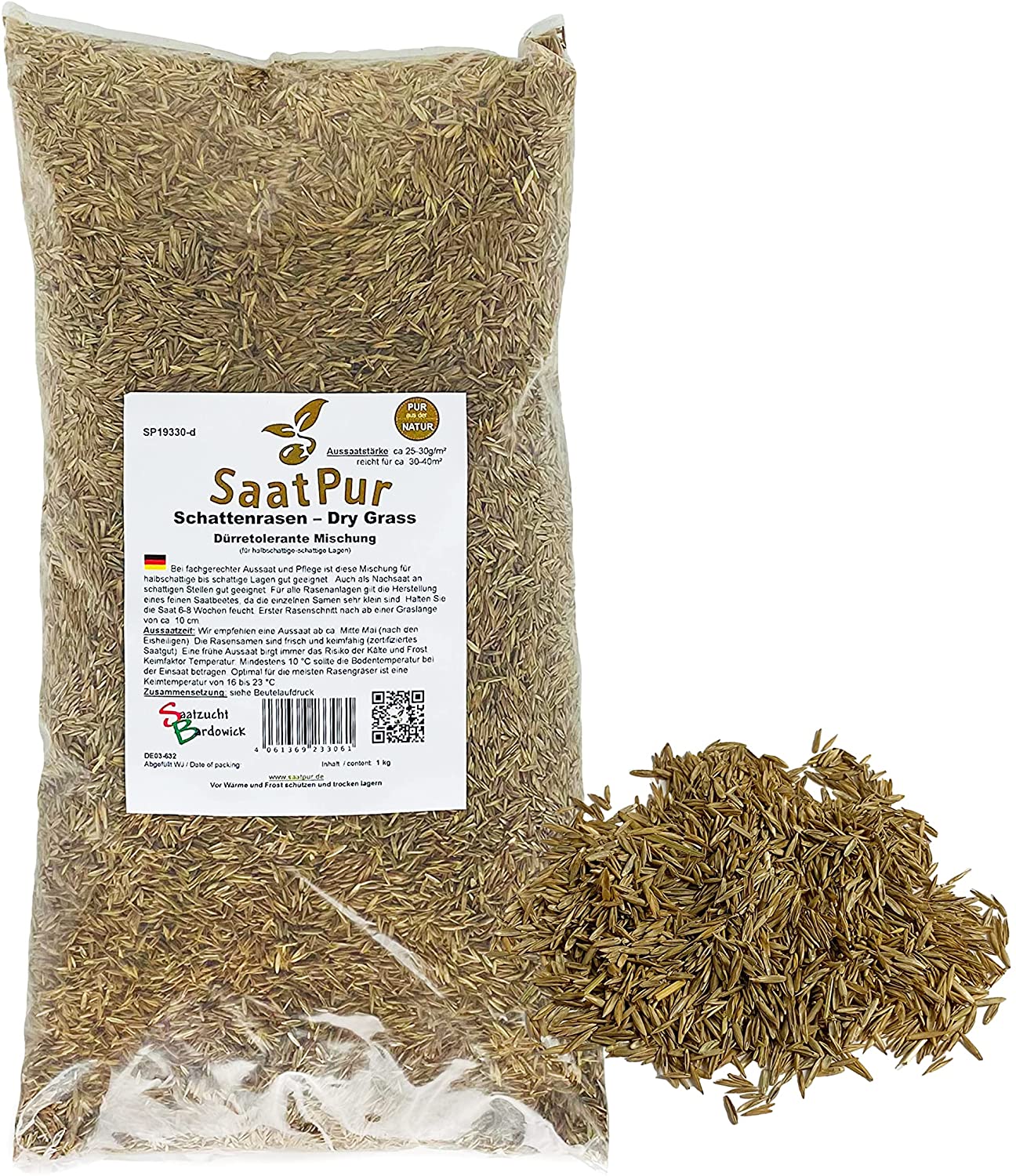 SaatPur® Rasensamen dürre Schattenrasen 1kg Trockenrasen