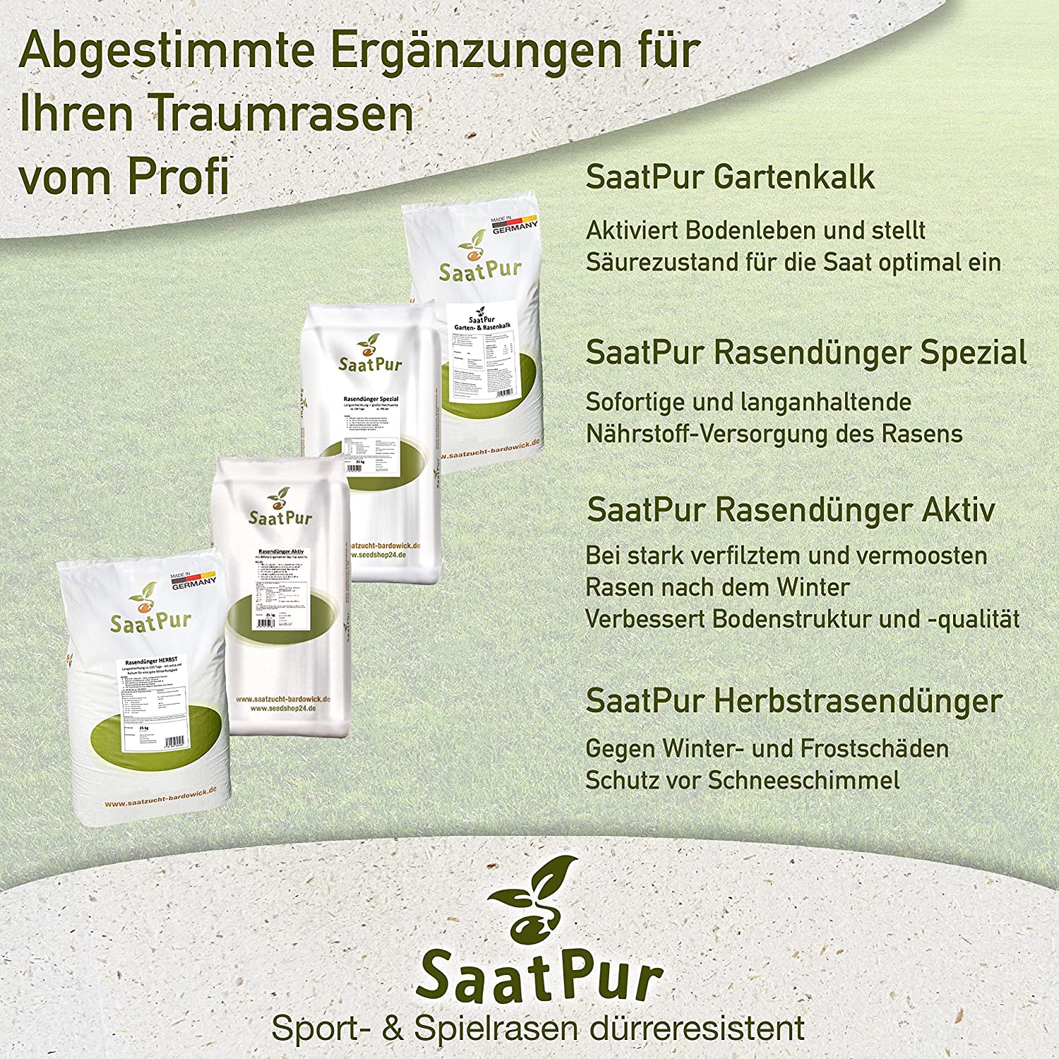 SaatPur Rasensamen dürre Sport & Spiel für trockene Standorte